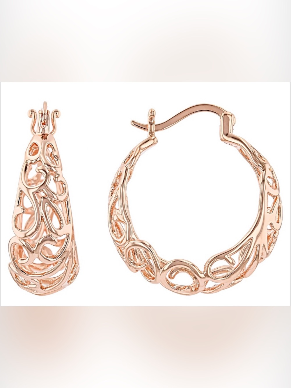 Timna Jewelry Collectionโข Copper Filigree Hoop Earrings